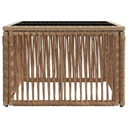 vidaXL Garden Table Beige and Black 55 x 55 x 37 cm