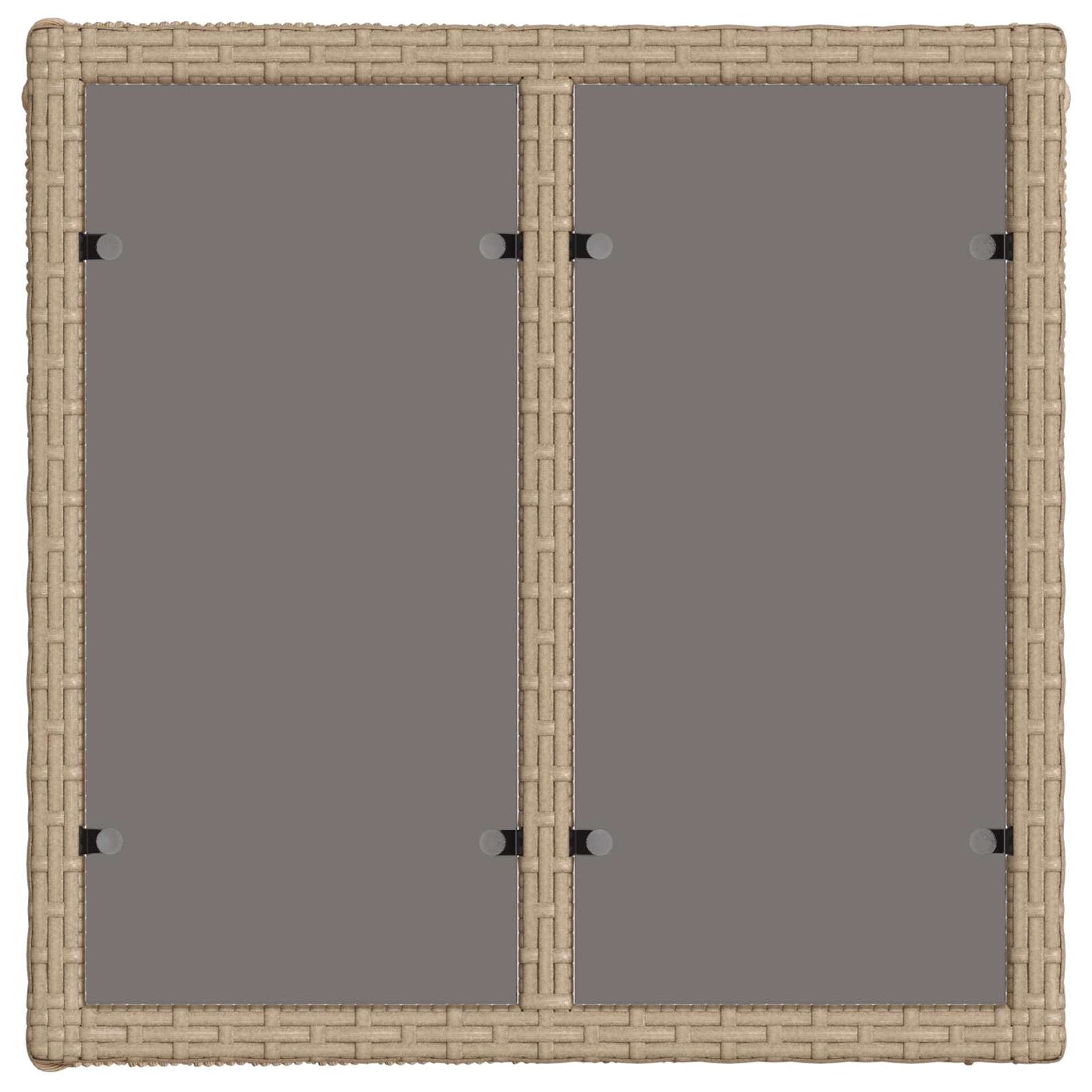 vidaXL Garden Table Beige and Black 55 x 55 x 37 cm