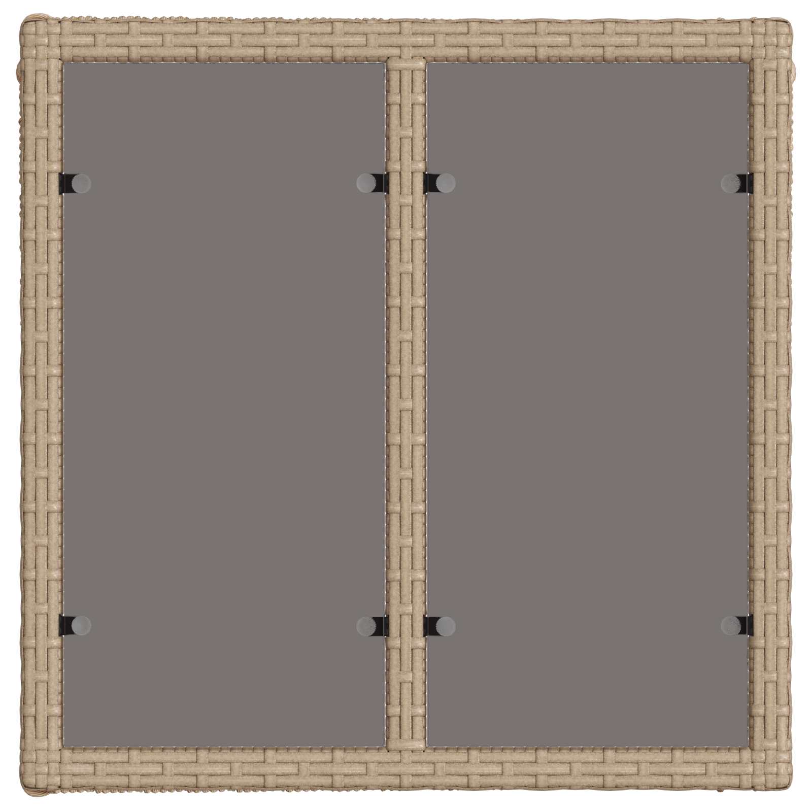 vidaXL Garden Table Beige and Black 55 x 55 x 37 cm