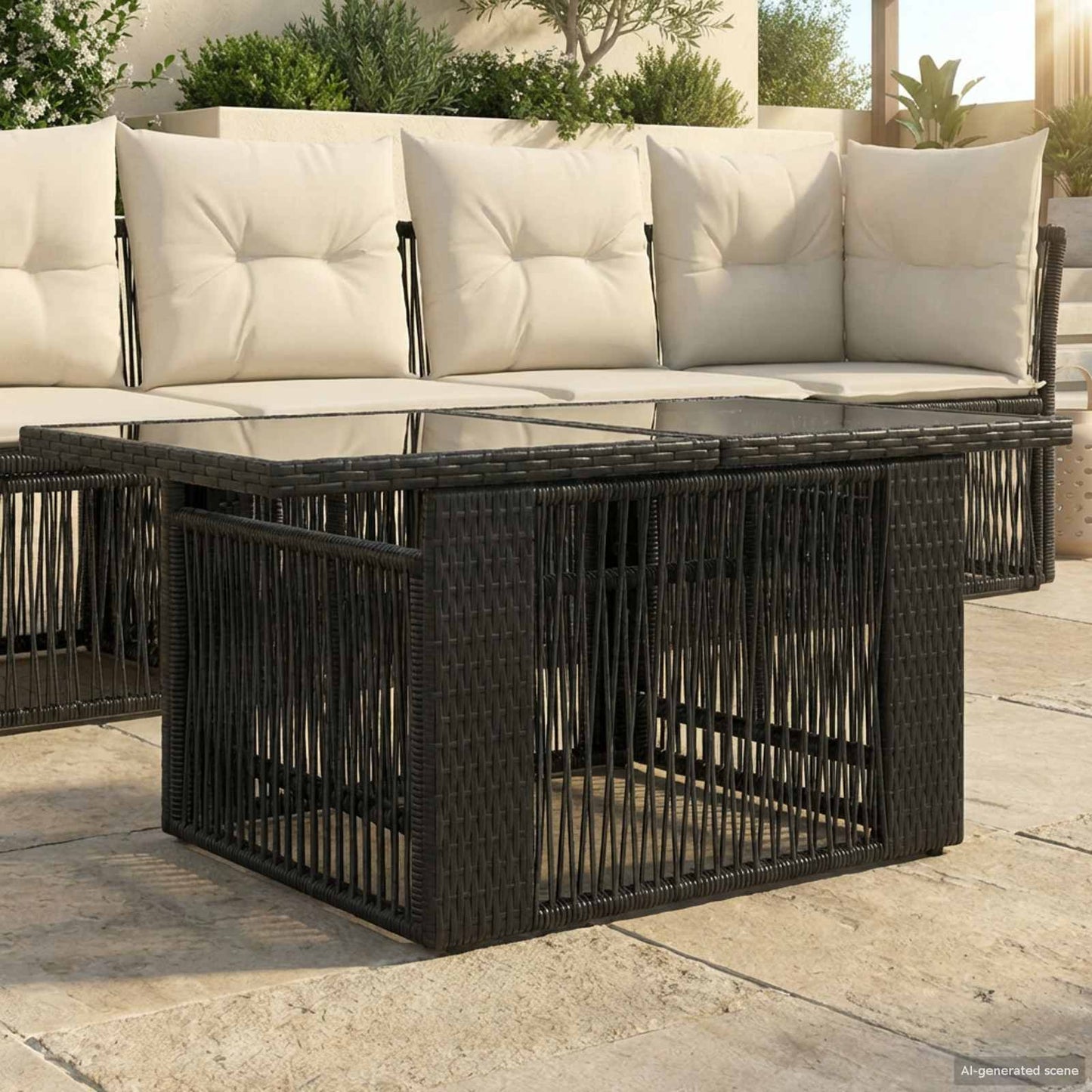 vidaXL Garden Lifting Up Table Black 100 x 55 x 37 cm