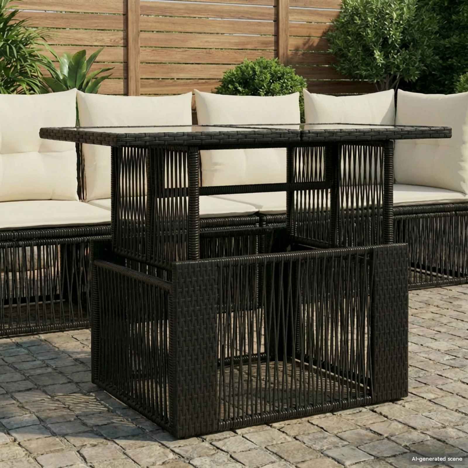 vidaXL Garden Lifting Up Table Black 100 x 55 x 37 cm