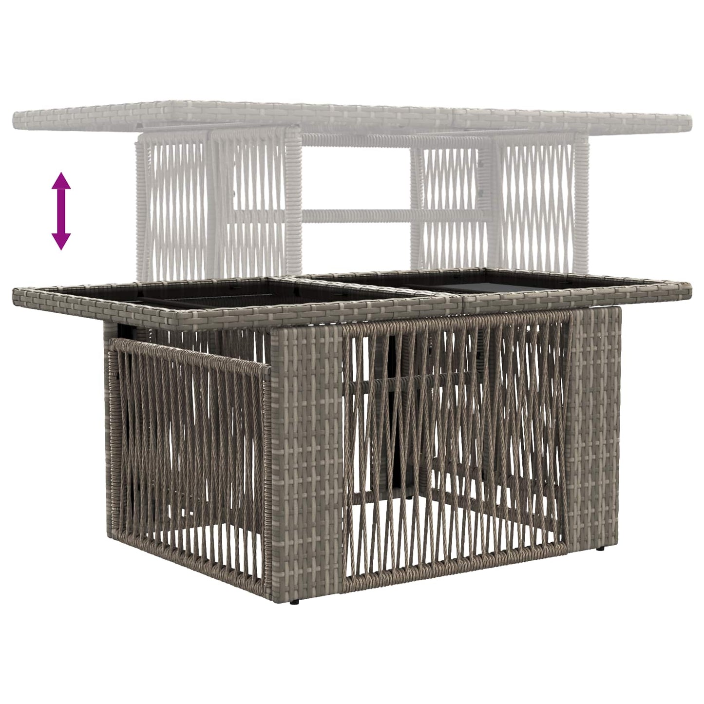 vidaXL Garden Lifting Up Table Grey 100 x 55 x 37 cm