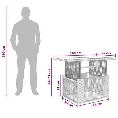 vidaXL Garden Lifting Up Table Grey 100 x 55 x 37 cm