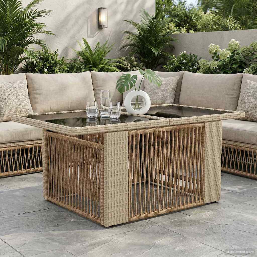 vidaXL Garden Lifting Up Table Beige 100 x 55 x 37 cm