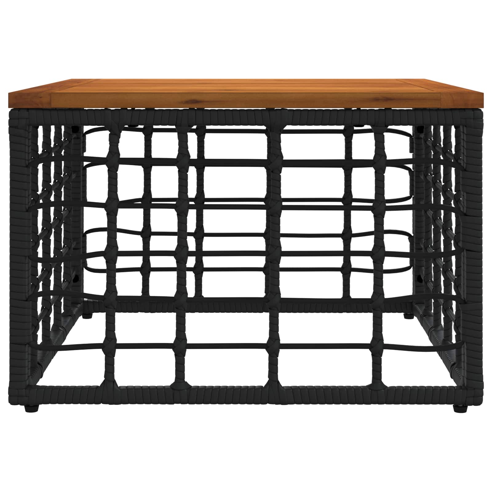 vidaXL Garden Table Black and Natural 55 x 55 x 37 cm