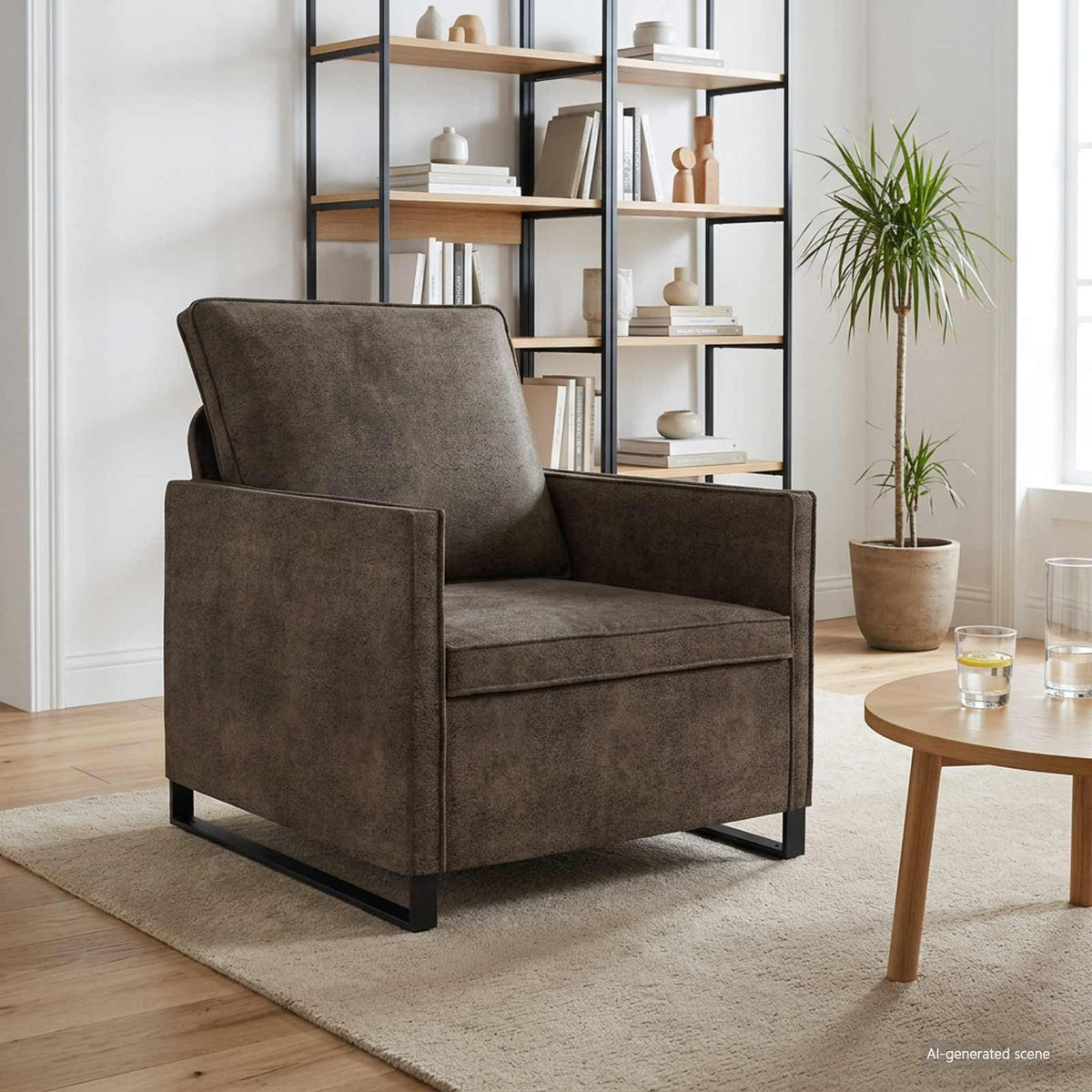 vidaXL Single Sofa Dark Grey 70 x 81 x 82 cm Faux Suede Fabric