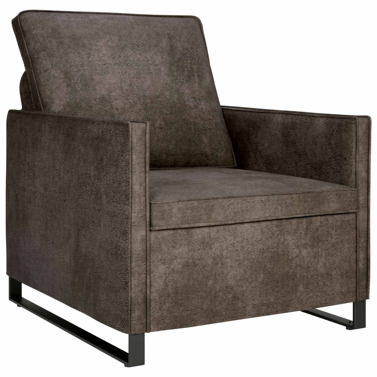 vidaXL Single Sofa Dark Grey 70 x 81 x 82 cm Faux Suede Fabric