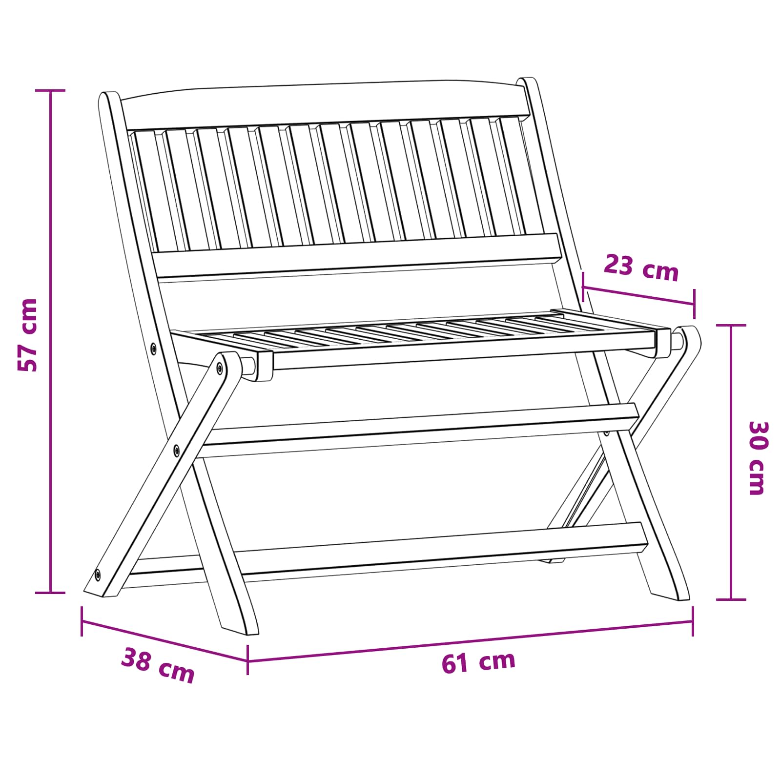 vidaXL Children Bench Brown 61 x 38 x 57 cm Solid Eucalyptus Wood