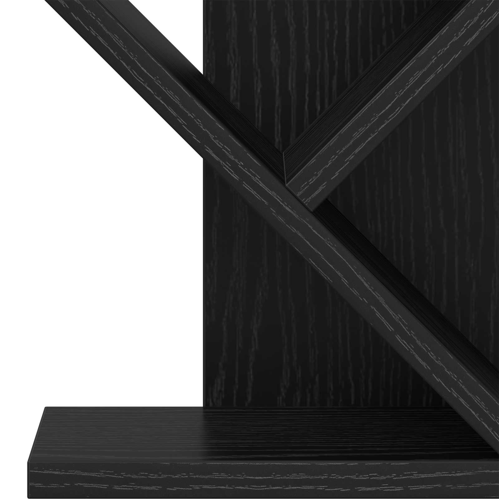 vidaXL Tree Bookshelf 3-Tier 30 x 18 x 40 cm Engineered Wood Black Oak