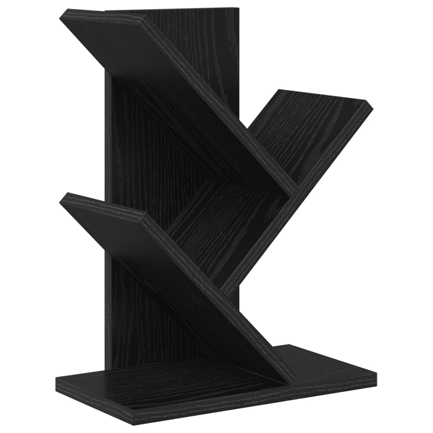 vidaXL Tree Bookshelf 3-Tier 30 x 18 x 40 cm Engineered Wood Black Oak