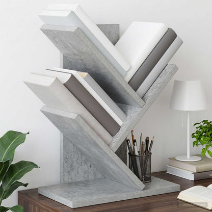 vidaXL Tree Bookshelf 3-Tier 30 x 18 x 40 cm Engineered Wood - Grey
