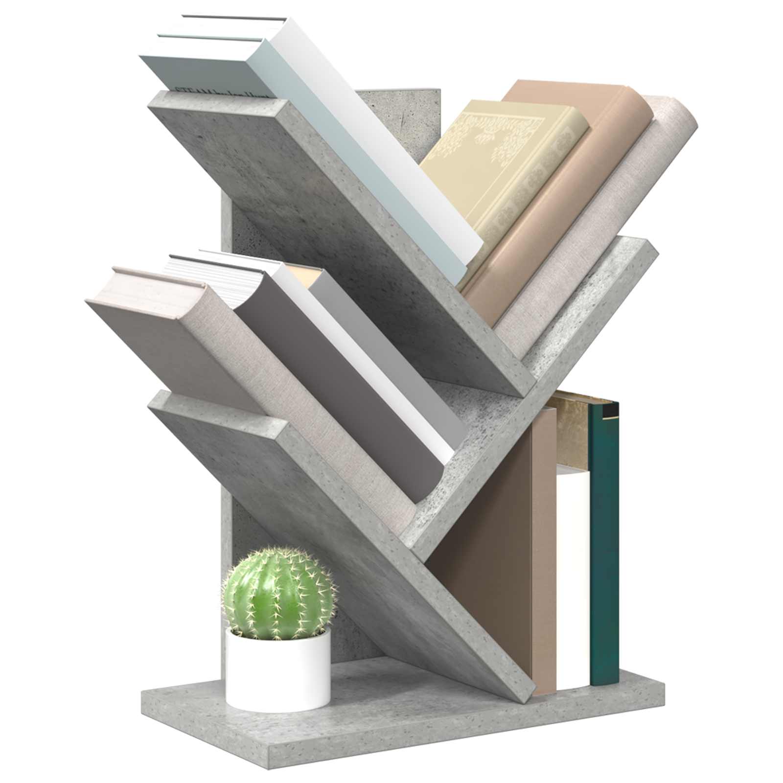 vidaXL Tree Bookshelf 3-Tier 30 x 18 x 40 cm Engineered Wood - Grey