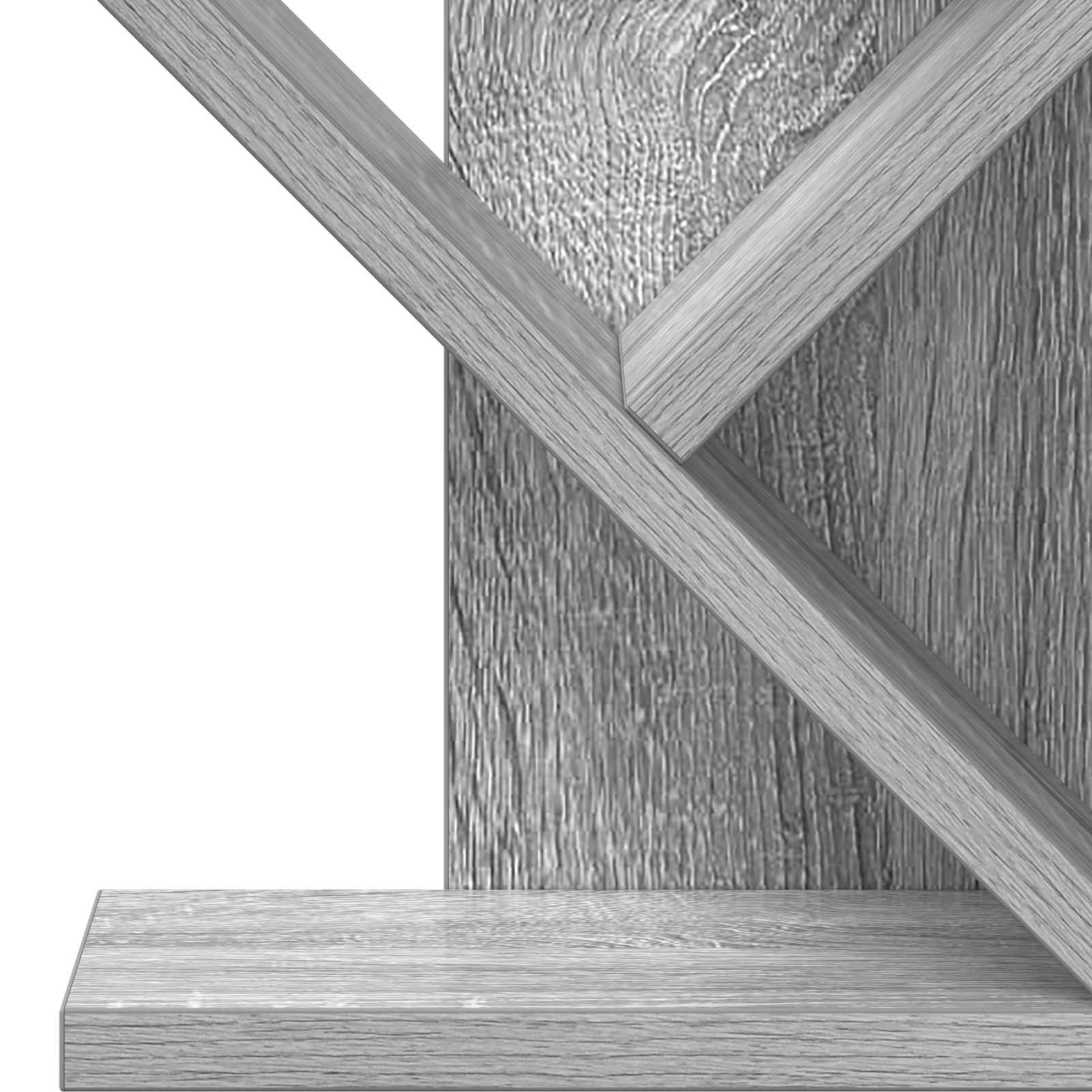 vidaXL Tree Bookshelf 3-Tier 30 x 18 x 40 cm Engineered Wood - Grey - 58413