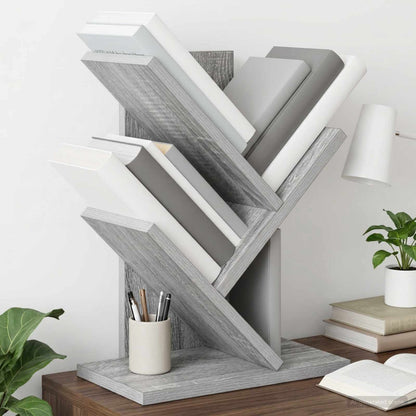 vidaXL Tree Bookshelf 3-Tier 30 x 18 x 40 cm Engineered Wood - Grey - 58413