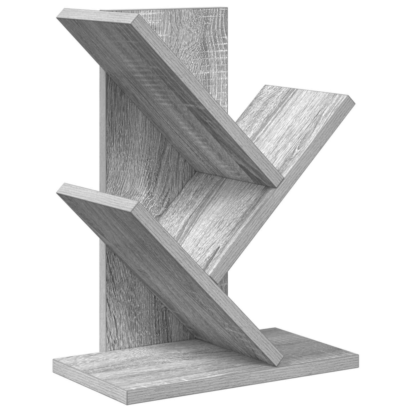 vidaXL Tree Bookshelf 3-Tier 30 x 18 x 40 cm Engineered Wood - Grey - 58413