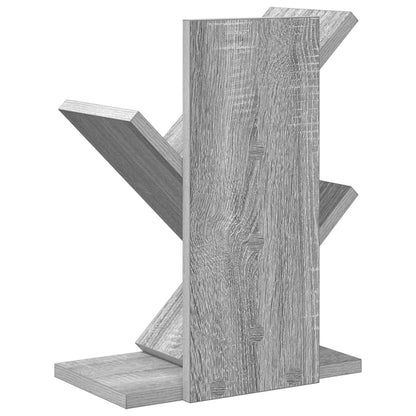 vidaXL Tree Bookshelf 3-Tier 30 x 18 x 40 cm Engineered Wood - Grey - 58413