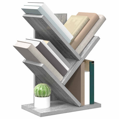 vidaXL Tree Bookshelf 3-Tier 30 x 18 x 40 cm Engineered Wood - Grey - 58413