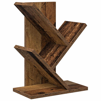 vidaXL Tree Bookshelf 3-Tier 30 x 18 x 40 cm Engineered Wood Old Wood - Brown