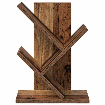 vidaXL Tree Bookshelf 3-Tier 30 x 18 x 40 cm Engineered Wood Old Wood - Brown