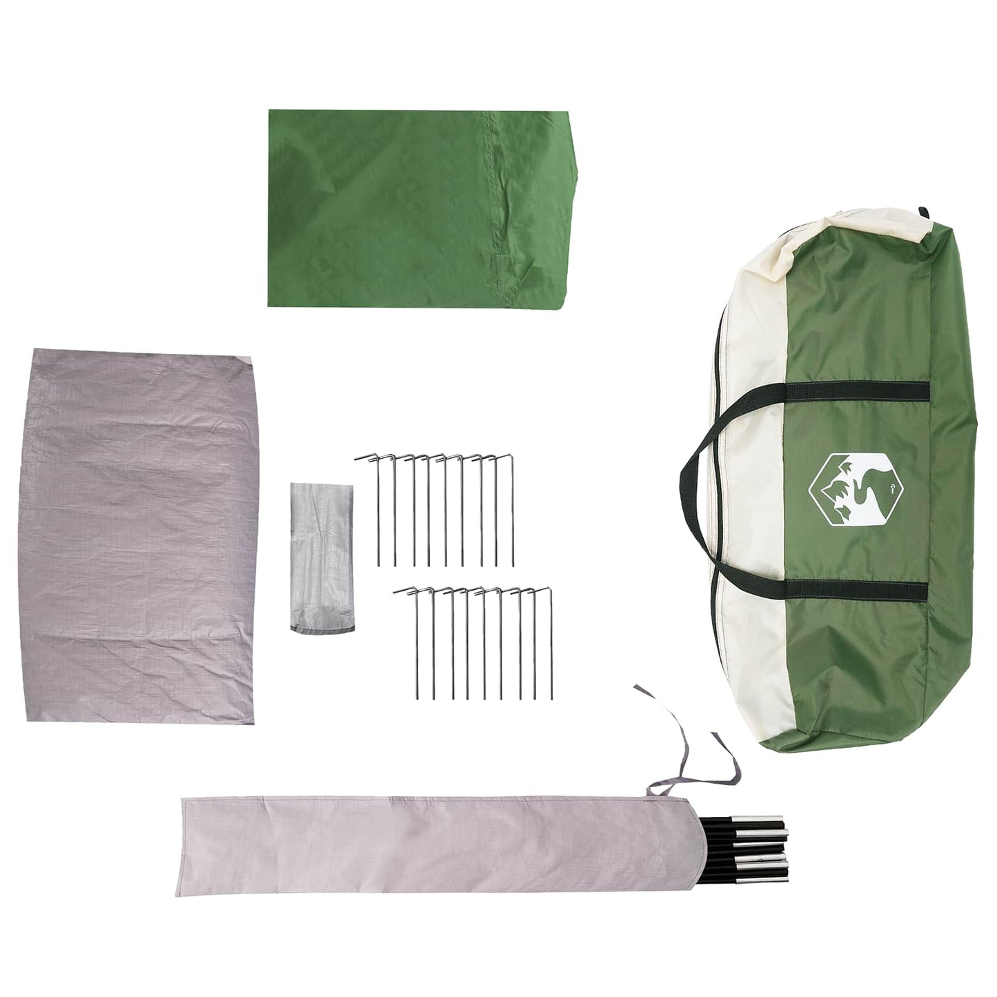 vidaXL Family Tent with Rainfly Water-resistant 10-Person Green - 41816