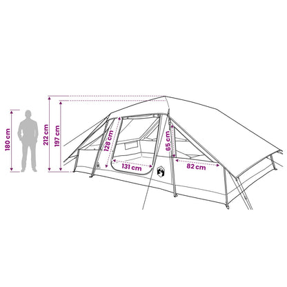vidaXL Family Tent with Rainfly Water-resistant 10-Person Army Green