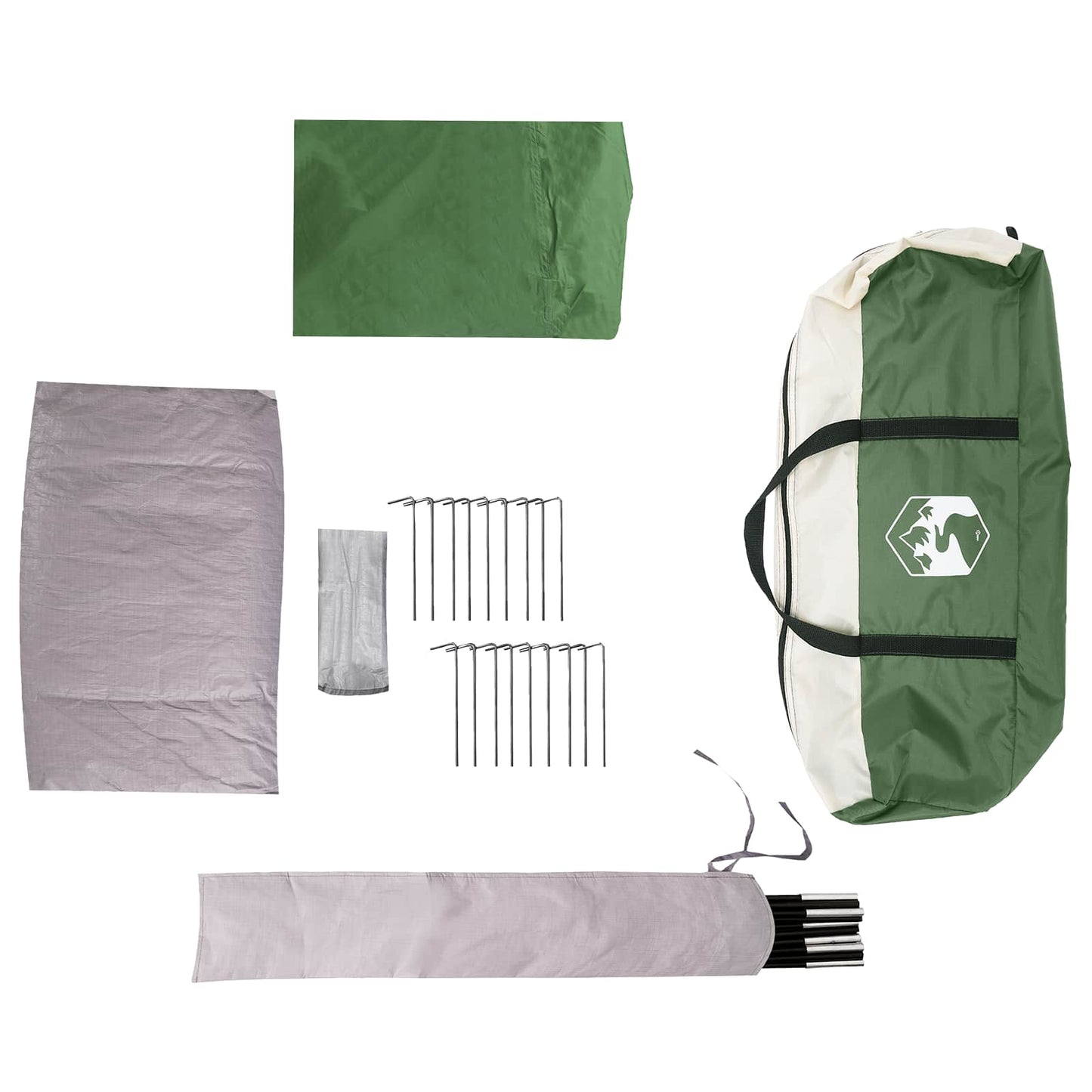 vidaXL Family Tent with Rainfly Water-resistant 6-Person Green