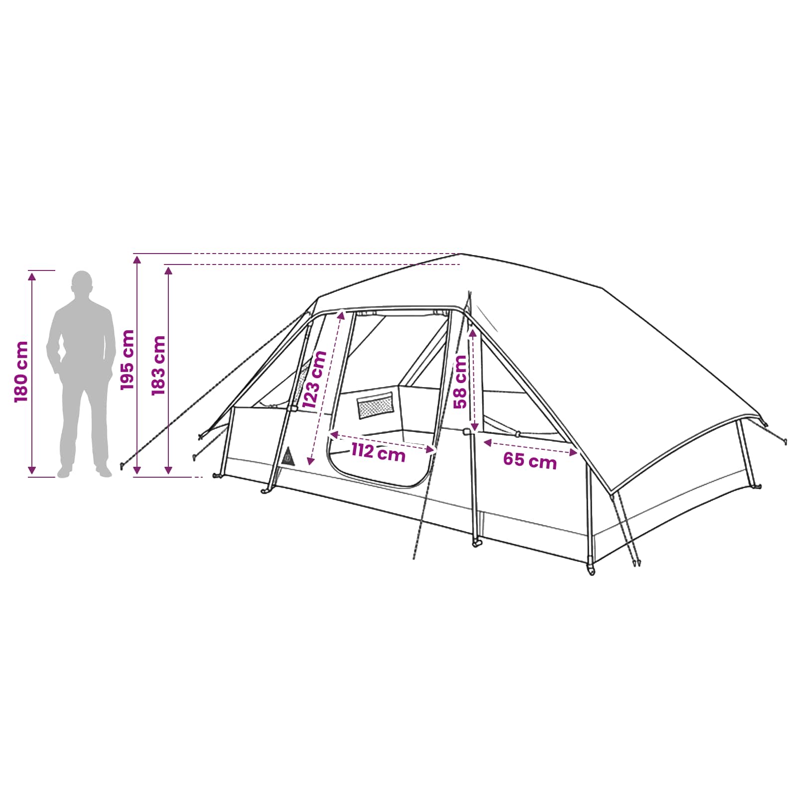 vidaXL Family Tent with Rainfly Water-resistant 6-Person Blue