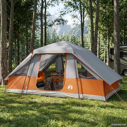 vidaXL Family Tent with Rainfly Water-resistant 6-Person - Grey