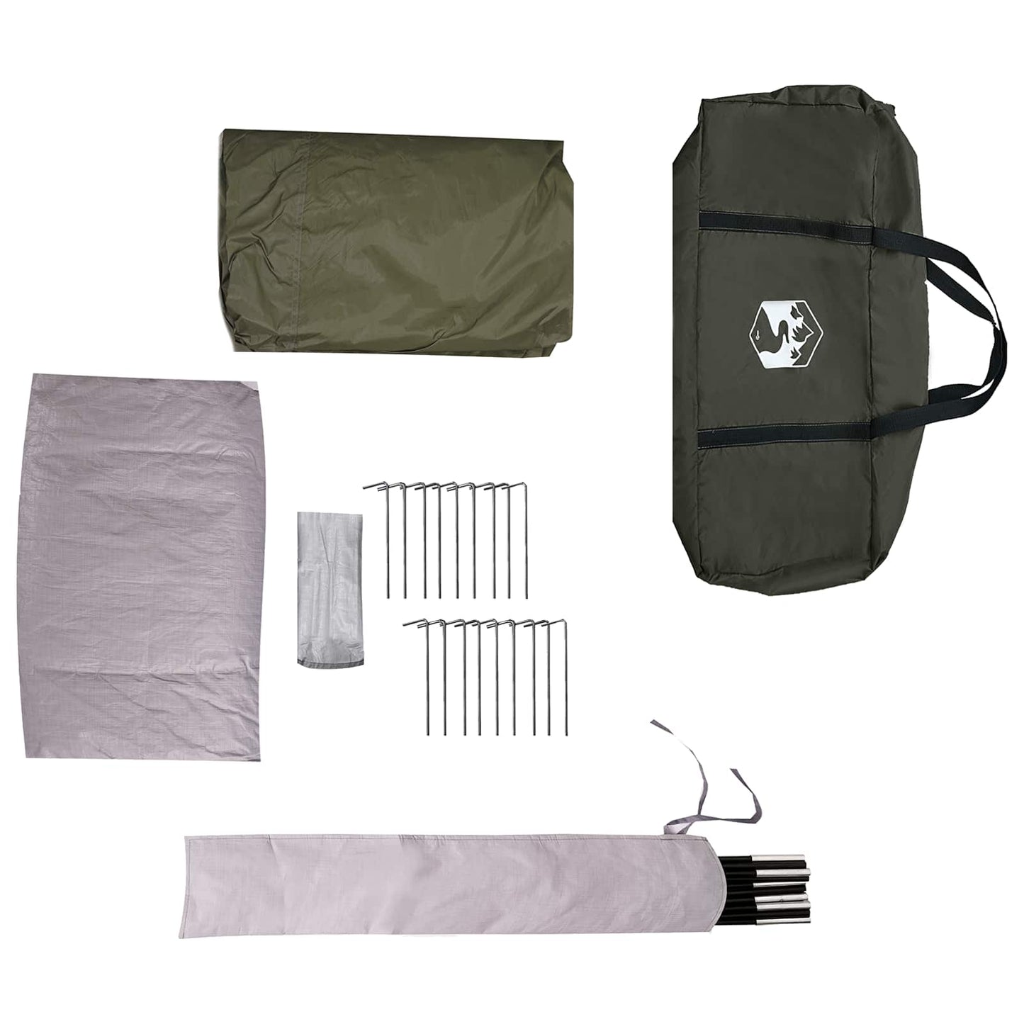 vidaXL Family Tent with Rainfly Water-resistant 6-Person Army Green