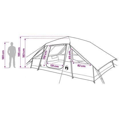 vidaXL Family Tent with Rainfly Water-resistant 6-Person Army Green
