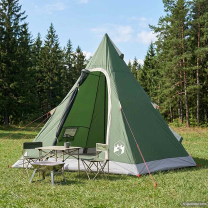 vidaXL Tipi Tent Water-Resistant 3-Person Green