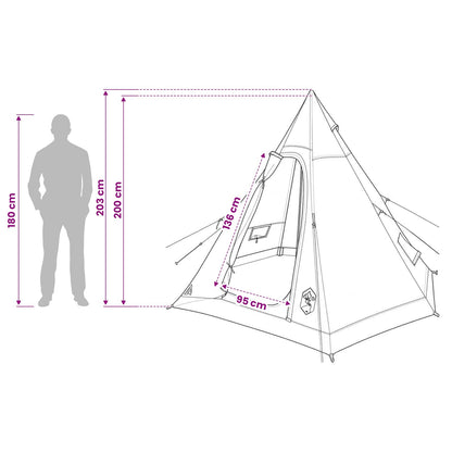 vidaXL Tipi Tent Water-Resistant 3-Person Green