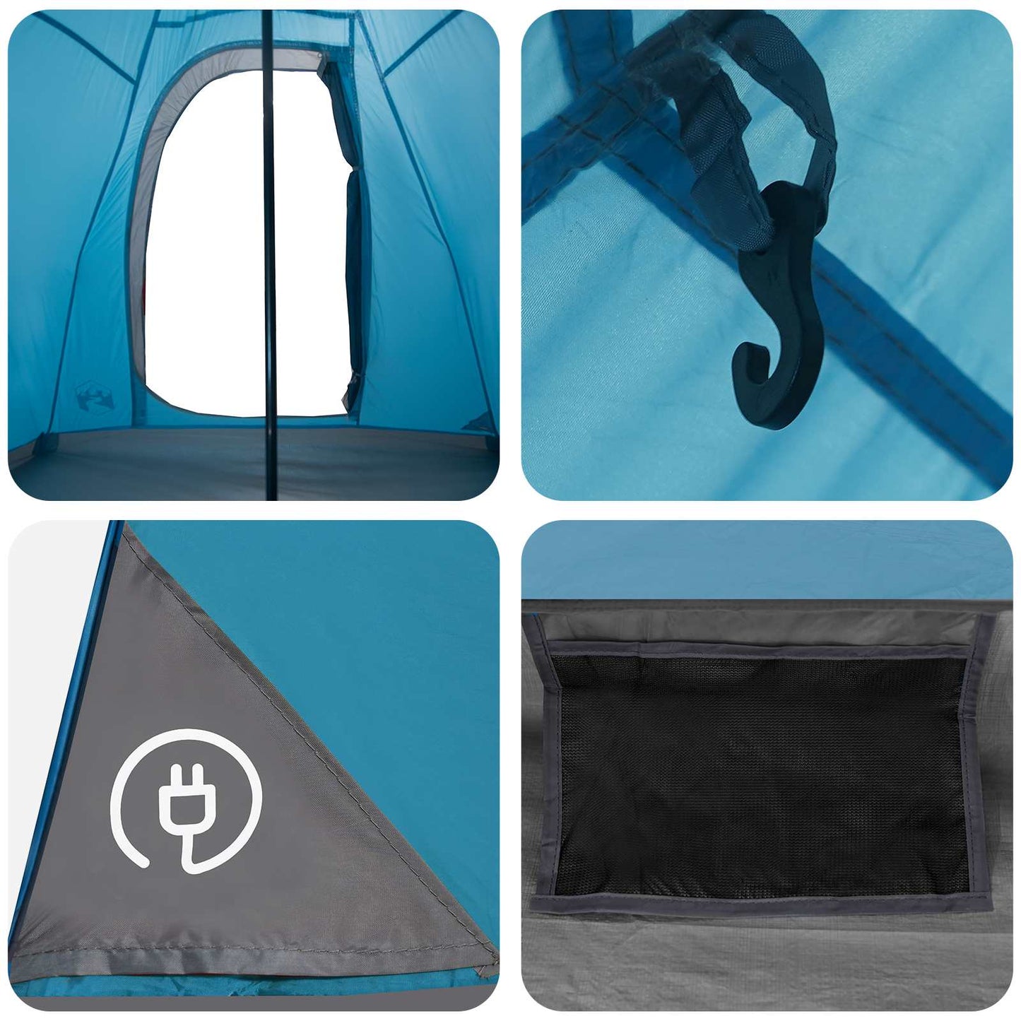vidaXL Tipi Tent Water-Resistant 3-Person Blue
