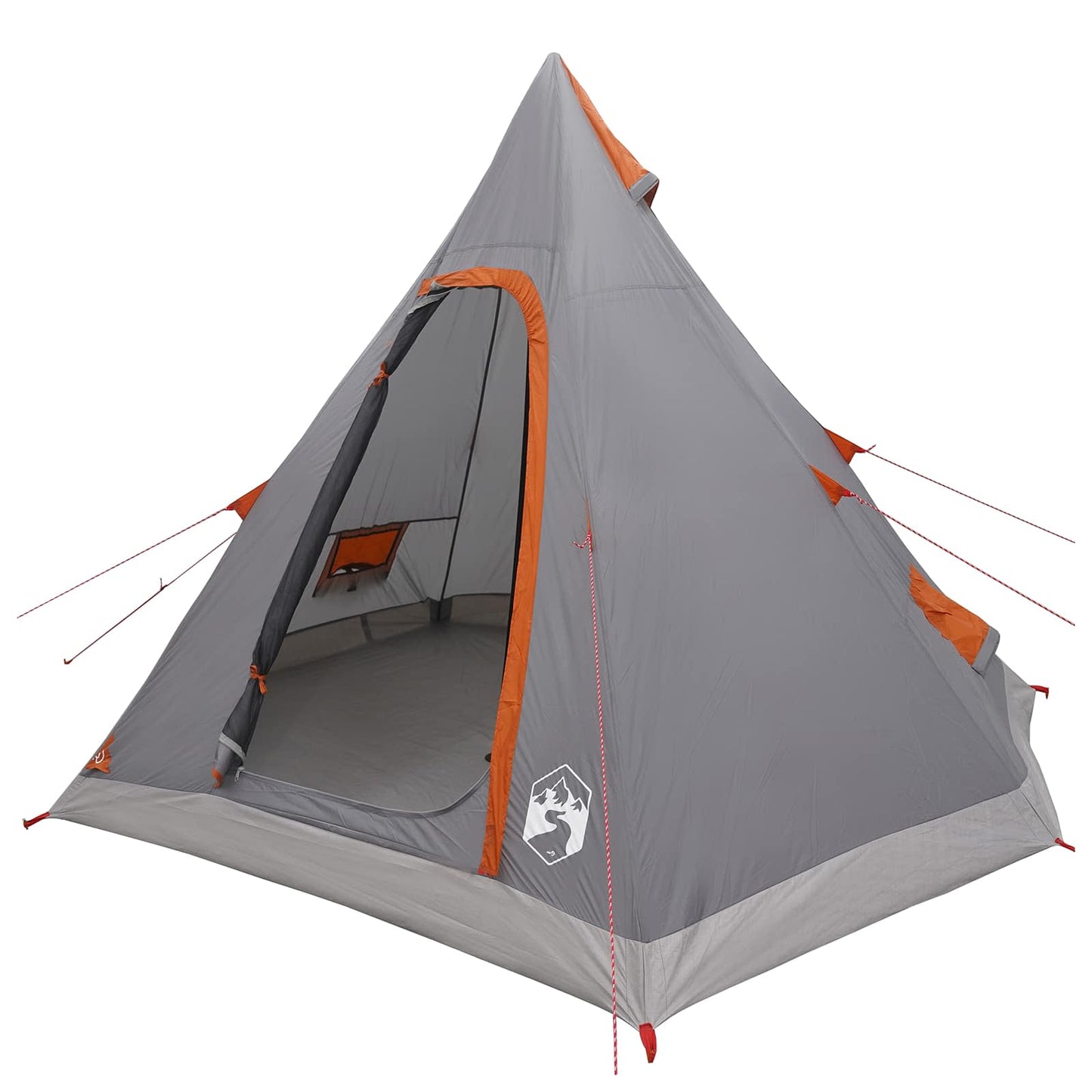 vidaXL Tipi Tent Water-Resistant 3-Person Grey and Orange