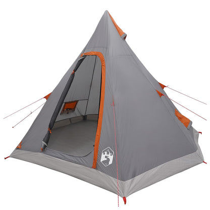 vidaXL Tipi Tent Water-Resistant 3-Person Grey and Orange