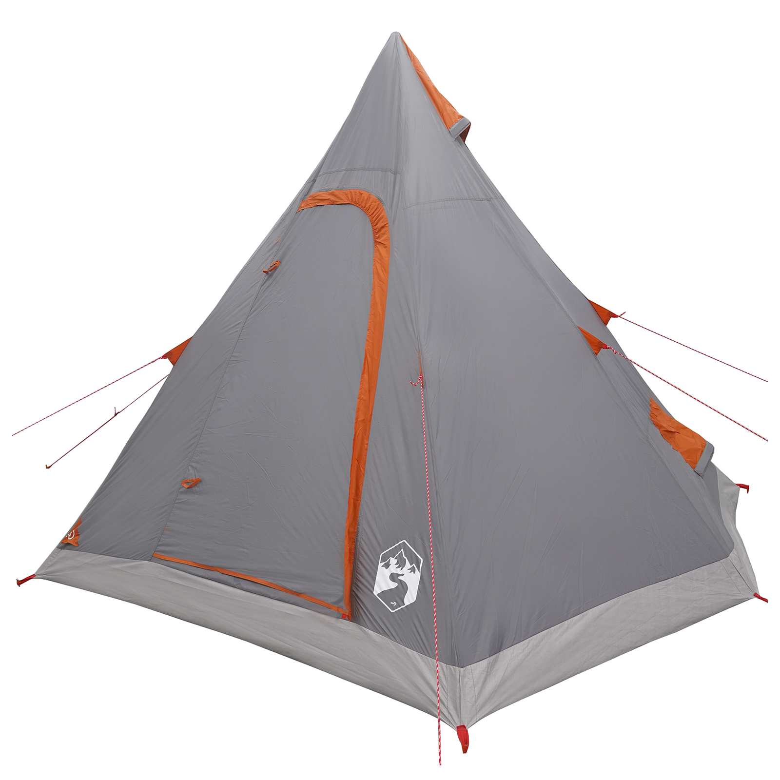 vidaXL Tipi Tent Water-Resistant 3-Person Grey and Orange