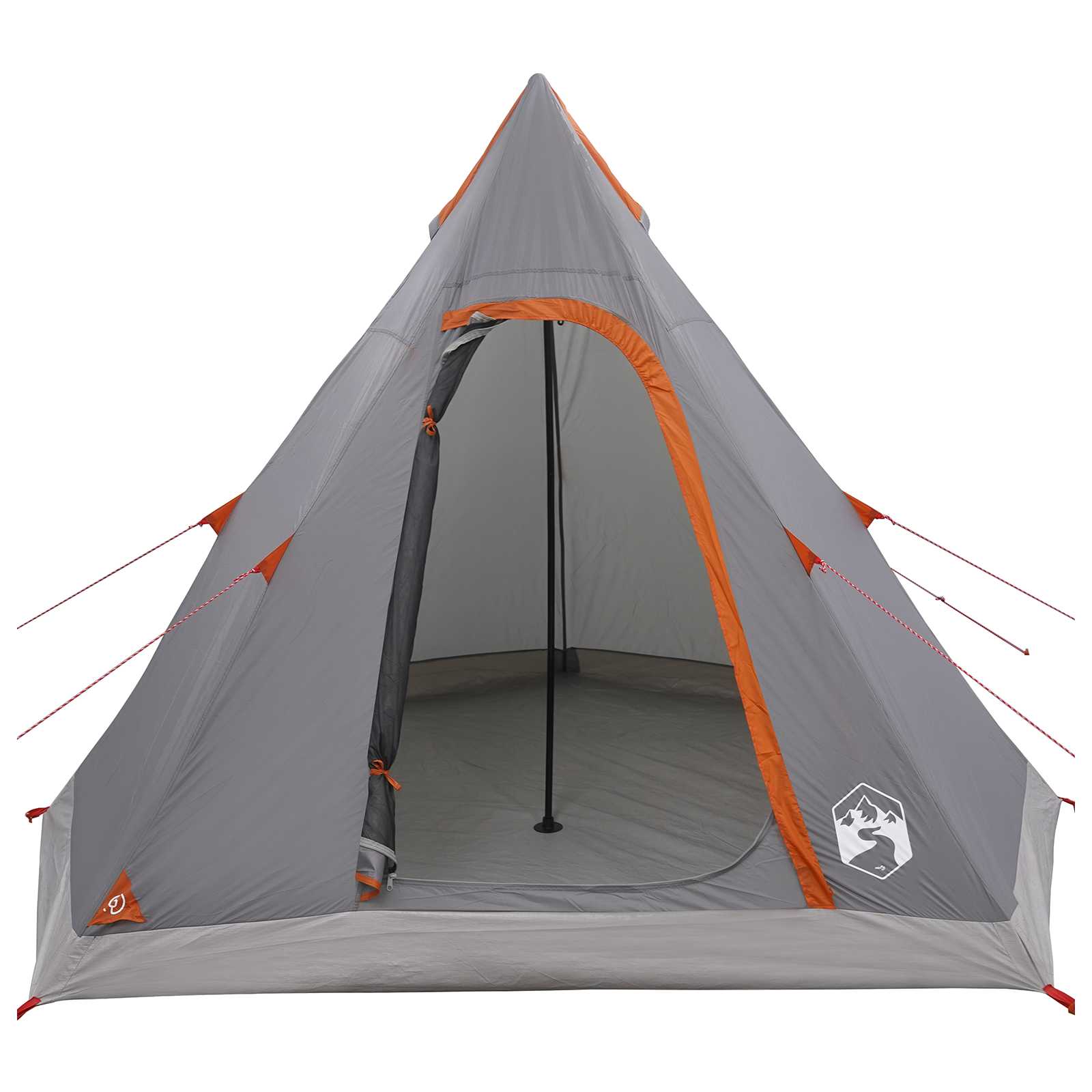 vidaXL Tipi Tent Water-Resistant 3-Person Grey and Orange