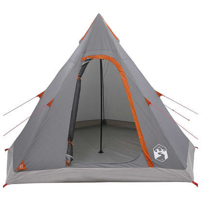 vidaXL Tipi Tent Water-Resistant 3-Person Grey and Orange