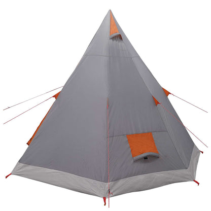 vidaXL Tipi Tent Water-Resistant 3-Person Grey and Orange