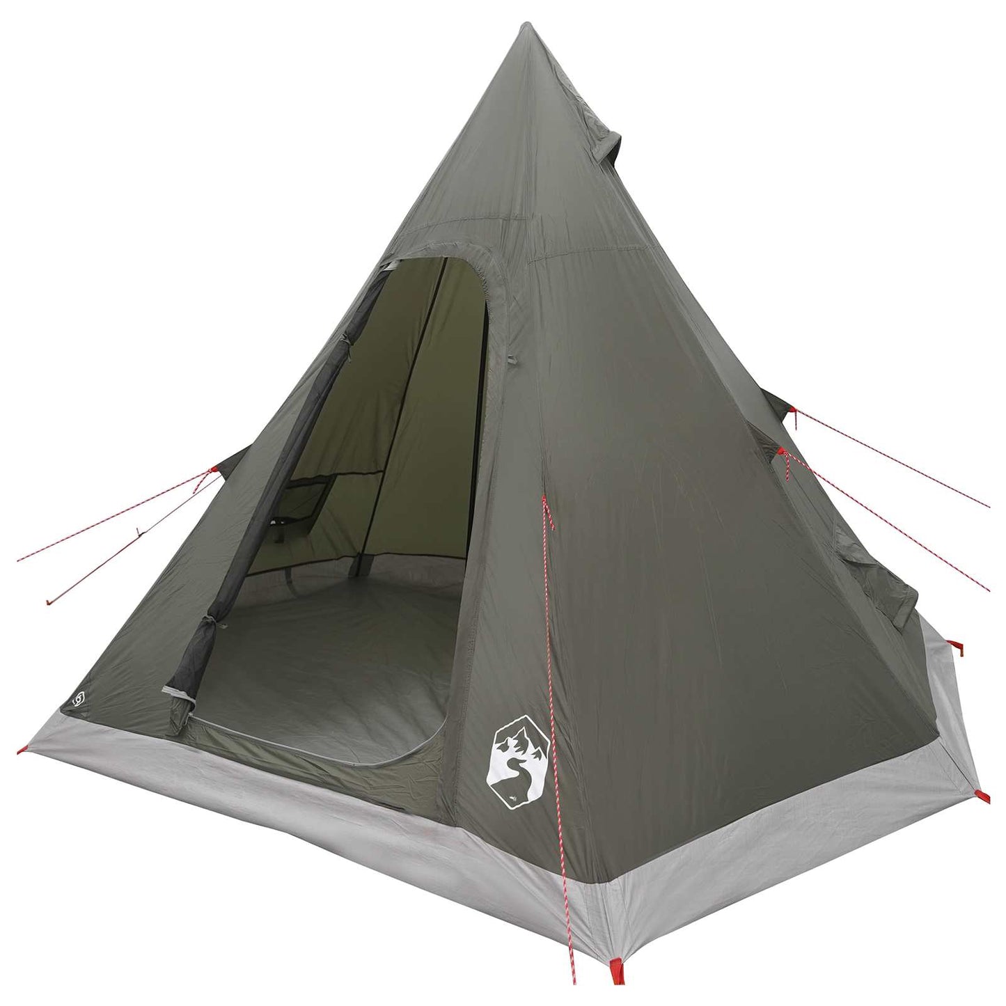 vidaXL Tipi Tent Water-Resistant 3-Person Army Green