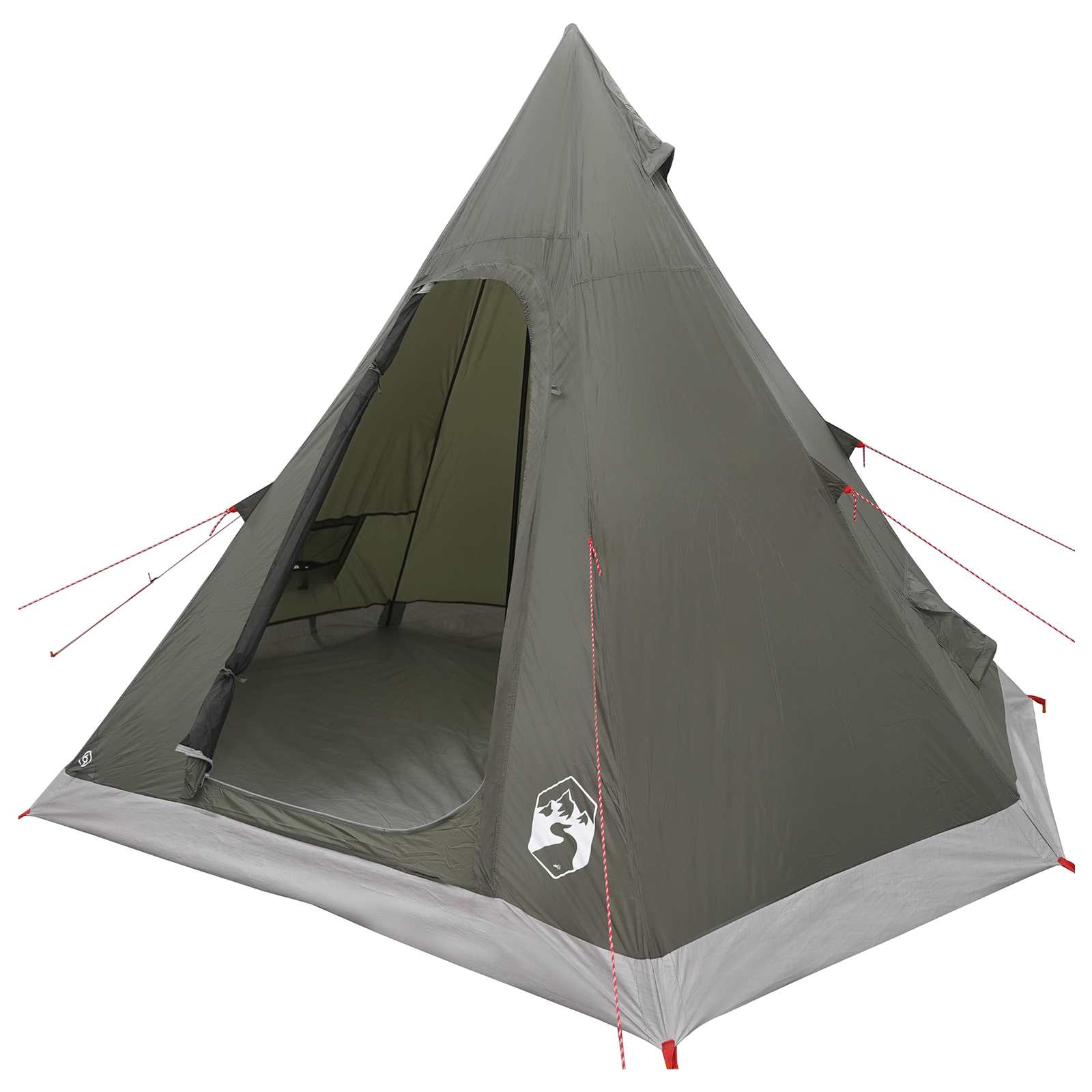 vidaXL Tipi Tent Water-Resistant 3-Person Army Green