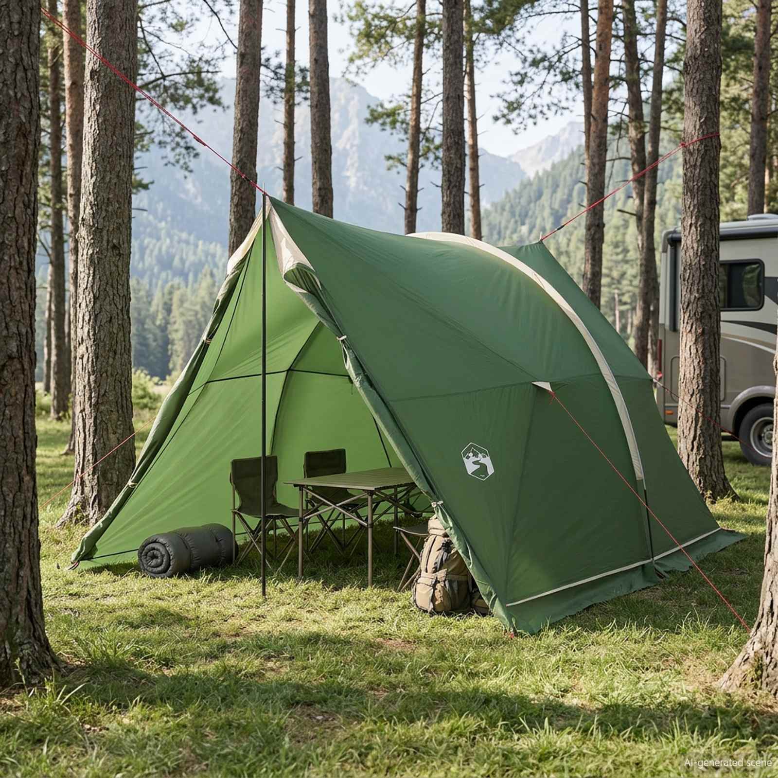 vidaXL Canopy Tent Water-Resistant Green