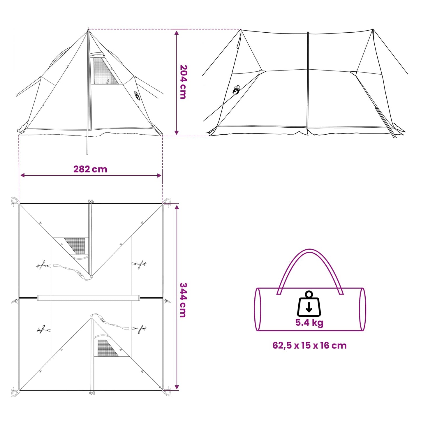 vidaXL Canopy Tent Water-Resistant Green