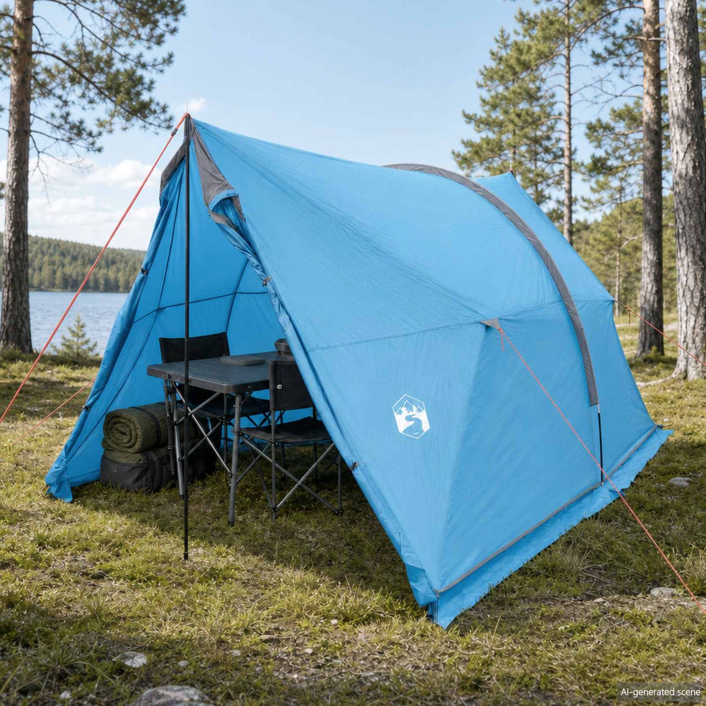 vidaXL Canopy Tent Water-Resistant Blue 185T Polyester with PU Coating