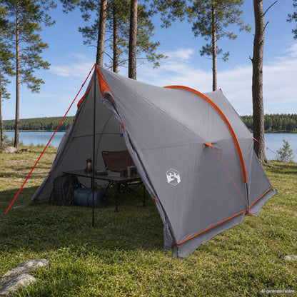 vidaXL Canopy Tent Water-Resistant Grey and Orange