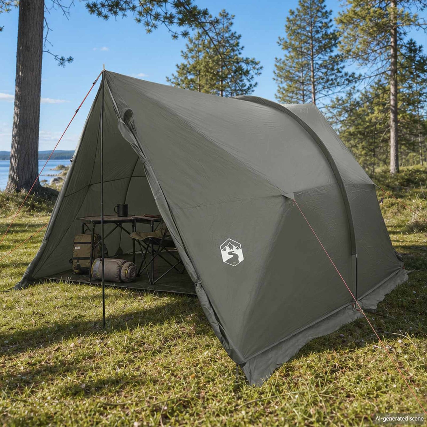 vidaXL Canopy Tent Water-Resistant Army Green