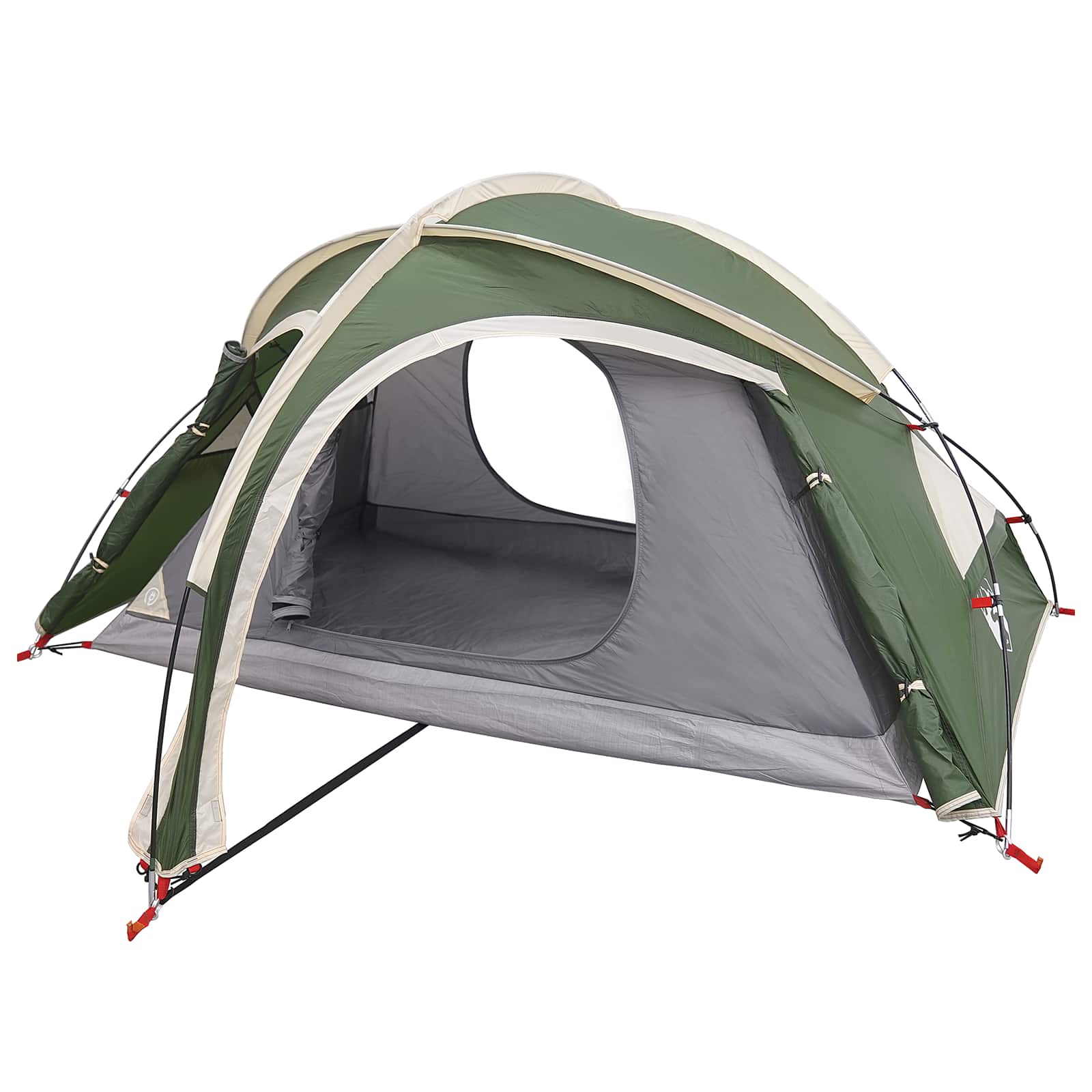 vidaXL Trekking Tent with Rainfly Water-Resistant 2-Person Green