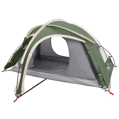 vidaXL Trekking Tent with Rainfly Water-Resistant 2-Person Green