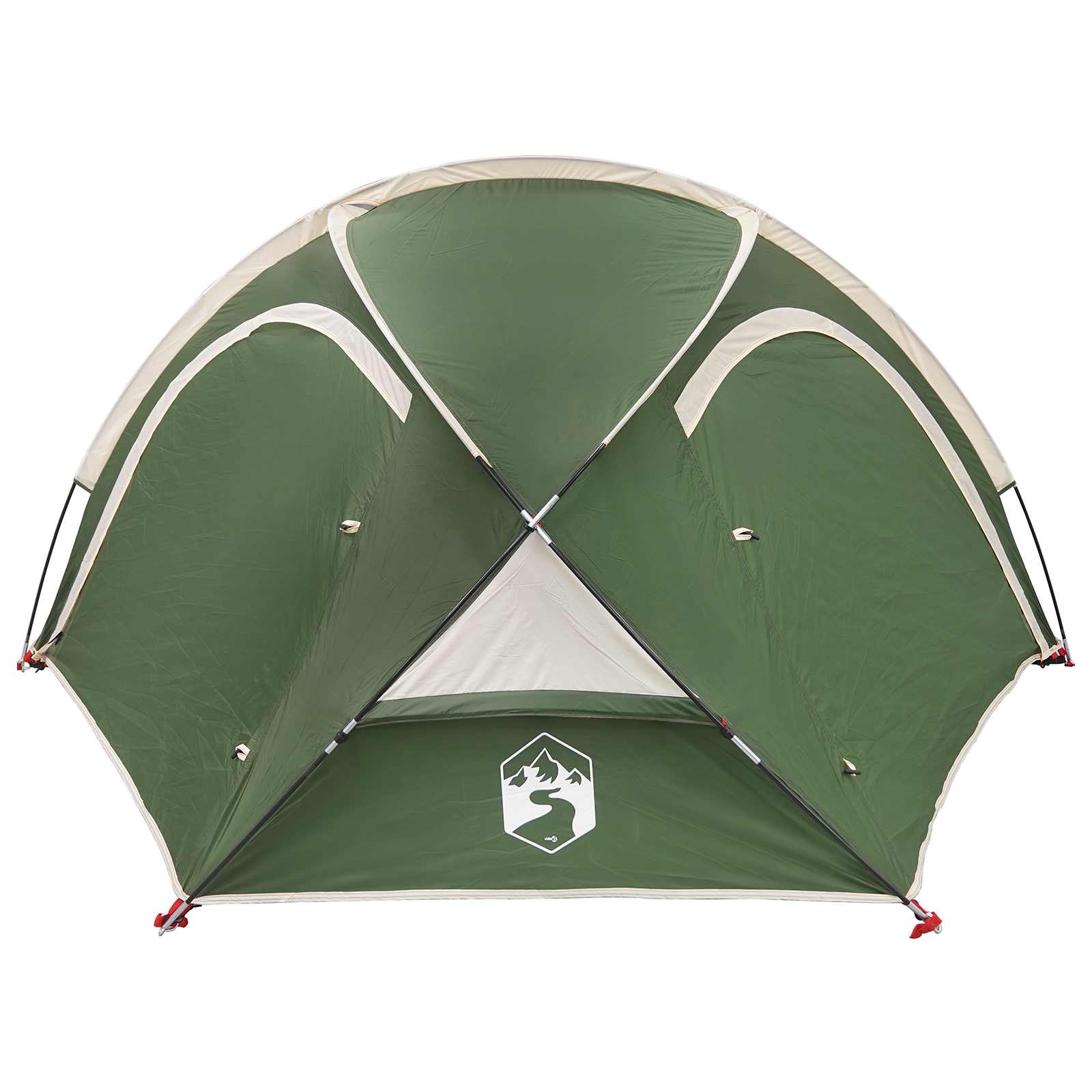 vidaXL Trekking Tent with Rainfly Water-Resistant 2-Person Green