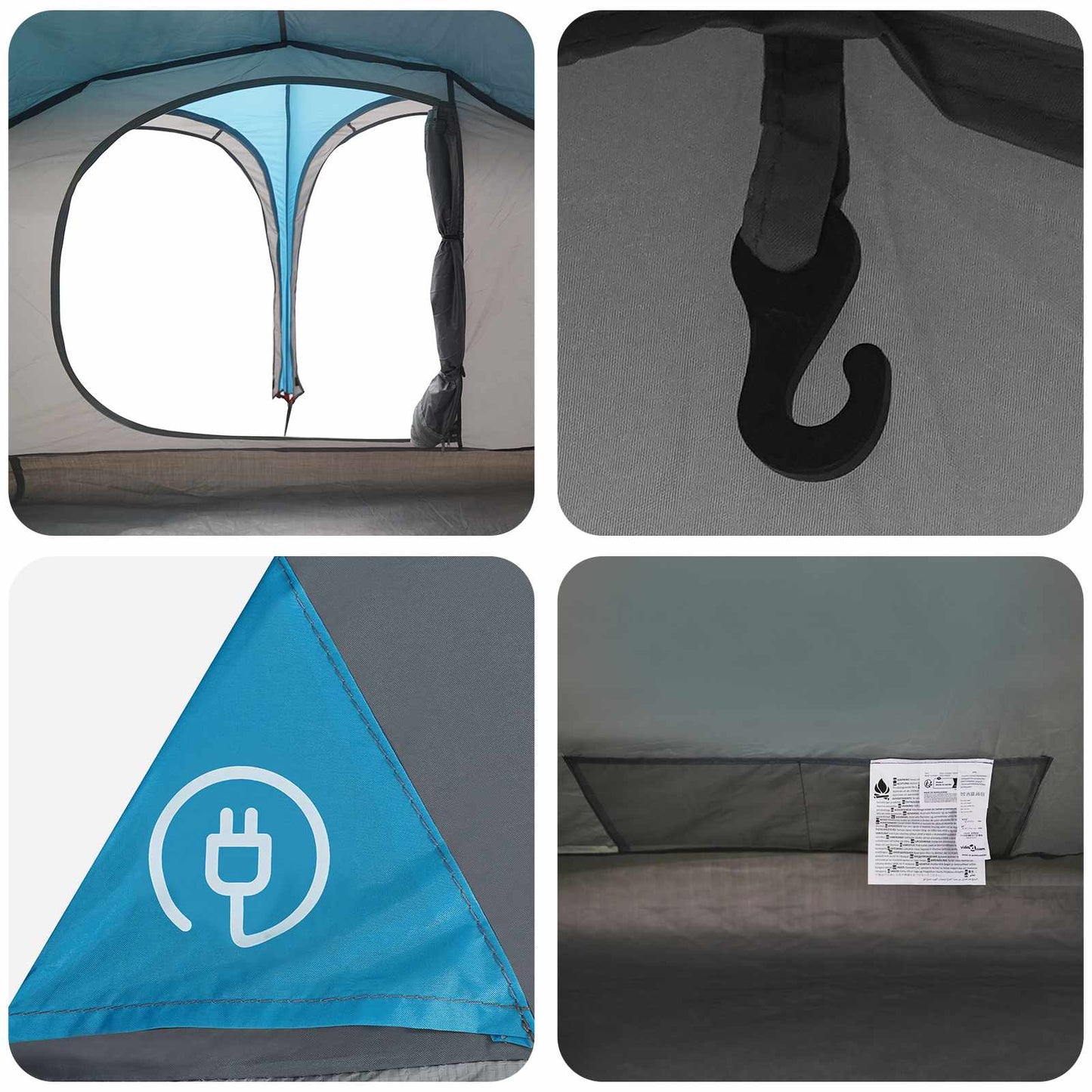 vidaXL Trekking Tent with Rainfly Water-Resistant 2-Person Blue